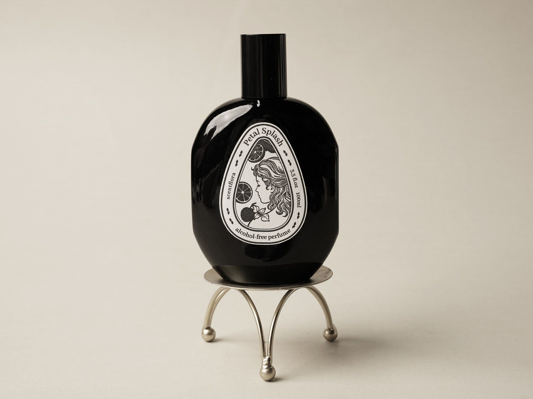 Alcohol-free 100ml perfume in a black bottle