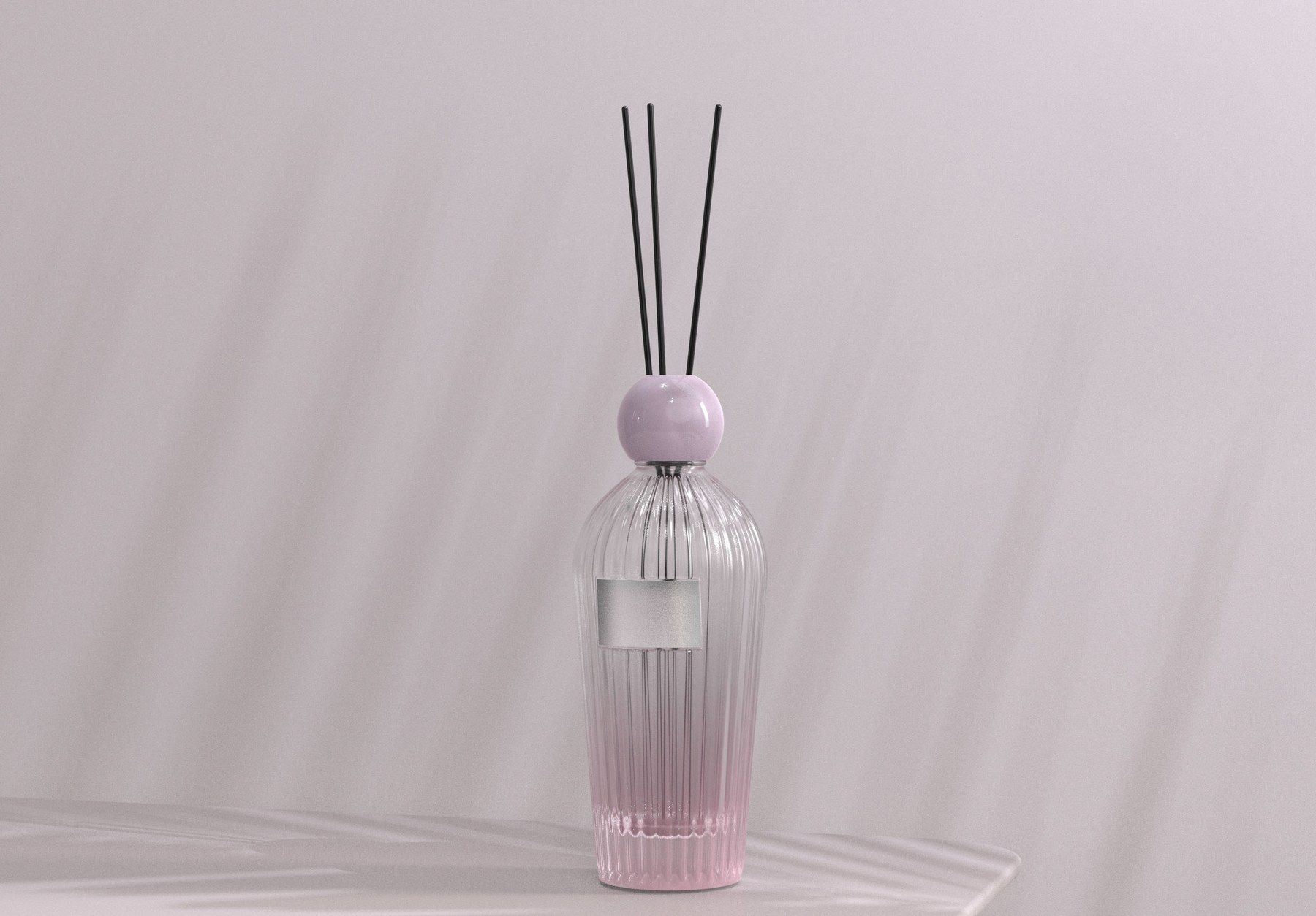 Ribbed reed diffuser with lilac liquid